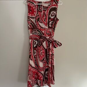 Talbots cotton block print dress